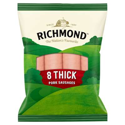 Richmond 8 Thick Pork Sausages 410g Richmond 8 Thick Pork Sausages 410g
