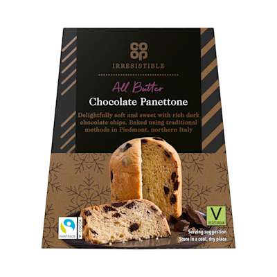 Co-op Irresistible Chocolate Chip Panettone 100G Co-op Irresistible Chocolate Chip Panettone 100G
