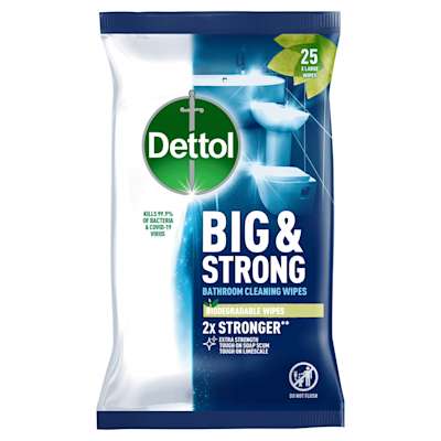 Dettol Big & Strong Bathroom Wipes 25s Dettol Big & Strong Bathroom Wipes 25s