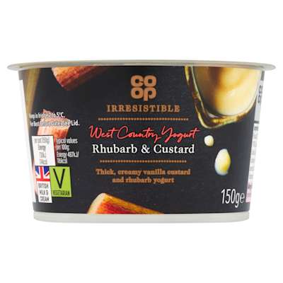 Co-op Irresistible Rhubarb & Custard West Country Yogurt 150g Co-op Irresistible Rhubarb & Custard West Country Yogurt 150g