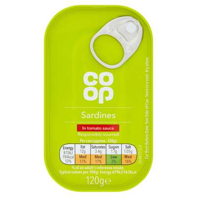 Co-op Sardines in Tomato Sauce 120g Co-op Sardines in Tomato Sauce 120g
