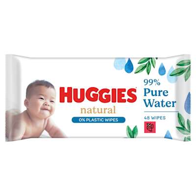 Huggies Wipes Natural 0% Plastic 48s Huggies Wipes Natural 0% Plastic 48s