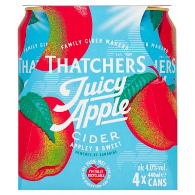 Thatchers Juicy Apple Cider Cans 4x440ml Thatchers Juicy Apple Cider Cans 4x440ml