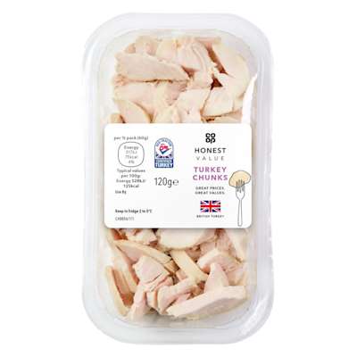 Co-op Honest Value Turkey Chunks 120g Co-op Honest Value Turkey Chunks 120g