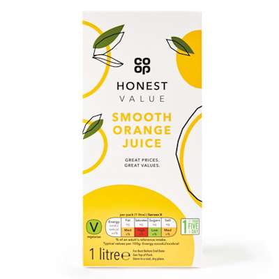 Co-op Honest Value Smooth Orange Juice 1 Ltr Co-op Honest Value Smooth Orange Juice 1 Ltr