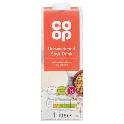 Co-op Soya Unsweetened 1Ltr Co-op Soya Unsweetened 1Ltr
