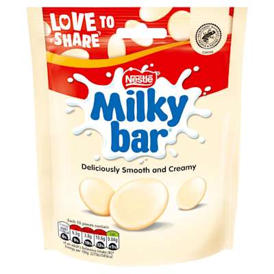 Nestlé Milkybar White Chocolate Giant Buttons Sharing Bag 94g Nestlé Milkybar White Chocolate Giant Buttons Sharing Bag 94g