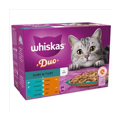 Whiskas Duo Surf & Turf in Jelly 12 x 85g Whiskas Duo Surf & Turf in Jelly 12 x 85g