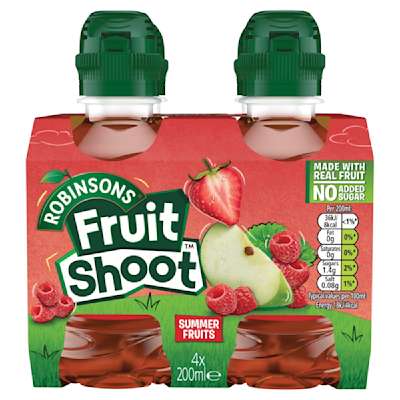 Robinsons Fruit Shoots Low Sugar Summer Fruits 4 x 200ml Robinsons Fruit Shoots Low Sugar Summer Fruits 4 x 200ml