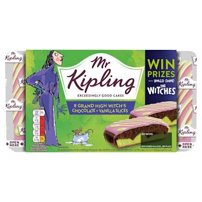 Mr Kipling Witches Chocolate and Vanilla Slices 8 Pack Mr Kipling Witches Chocolate and Vanilla Slices 8 Pack