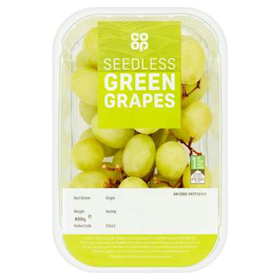 Co-op Green Seedless Grapes 450g Co-op Green Seedless Grapes 450g