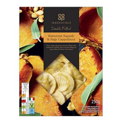 Co-op Irresistible Butternut Squash & Sage Cappellacci 250g Co-op Irresistible Butternut Squash & Sage Cappellacci 250g