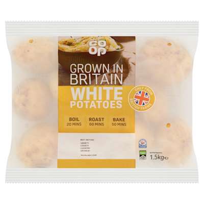 Co-op Washed White Potatoes 1.5Kg Co-op Washed White Potatoes 1.5Kg