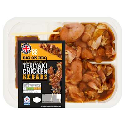 Co-op Teriyaki Chicken Kebabs 300g Co-op Teriyaki Chicken Kebabs 300g