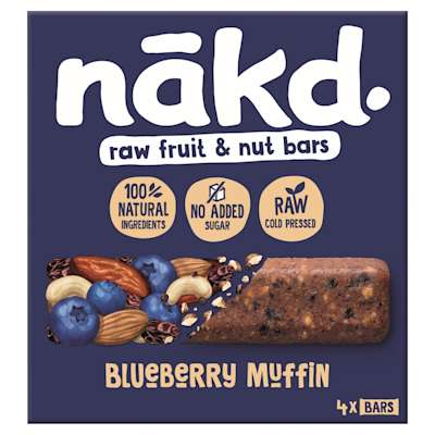 Nakd Blueberry Muffin Fruit & Nut Bar 4 x 35g Nakd Blueberry Muffin Fruit & Nut Bar 4 x 35g