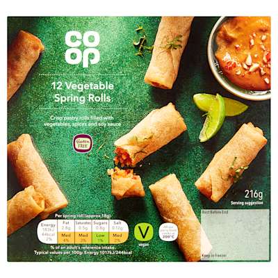 Co-op Vegetable Spring Rolls 216g - Gluten Free Co-op Vegetable Spring Rolls 216g - Gluten Free
