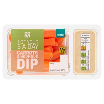 Co-op Carrot and Houmous dip pack 130g Co-op Carrot and Houmous dip pack 130g