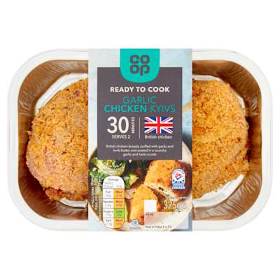 Co-op Ready to Cook Garlic Chicken Kyivs 325g Co-op Ready to Cook Garlic Chicken Kyivs 325g