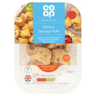 Co-op Bitesize Sausage Rolls 160g Co-op Bitesize Sausage Rolls 160g