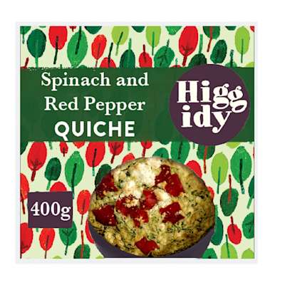 Higgidy Spinach and Red Pepper Quiche 400g Higgidy Spinach and Red Pepper Quiche 400g