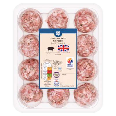 Co-op Pork Meatballs 360g Co-op Pork Meatballs 360g