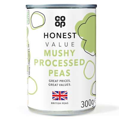 Co-op Honest Value Mushy Processed Peas 300g Co-op Honest Value Mushy Processed Peas 300g