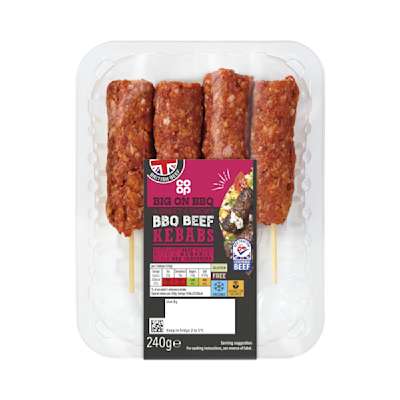 Co-op British Beef Memphis Style Kebabs 240g Co-op British Beef Memphis Style Kebabs 240g