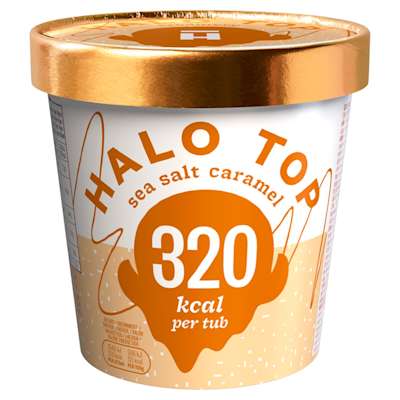 Halo Top Sea Salt Caramel Low Calorie Ice Cream 473ml Halo Top Sea Salt Caramel Low Calorie Ice Cream 473ml