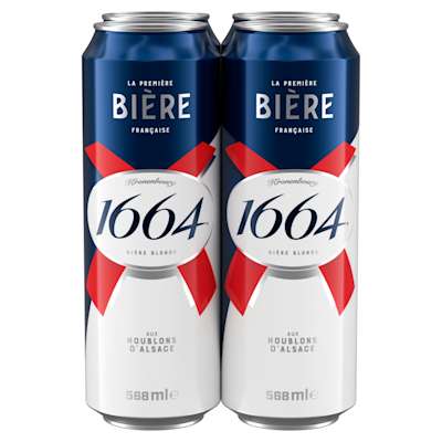 1664 Biere Lager Beer Cans 4 x 568ml 1664 Biere Lager Beer Cans 4 x 568ml