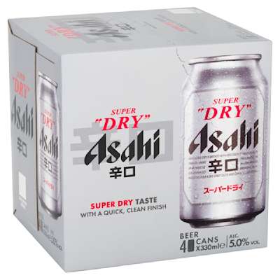 Asahi Super Dry Cans 4x330ml Asahi Super Dry Cans 4x330ml