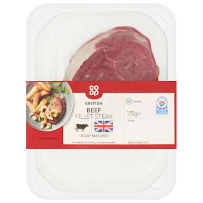 Co-op British Beef Fillet Steak 170g Co-op British Beef Fillet Steak 170g