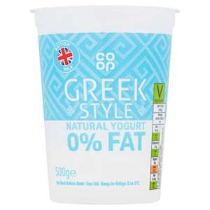 Co-op 0% Greek Style Natural Yogurt 500g Co-op 0% Greek Style Natural Yogurt 500g