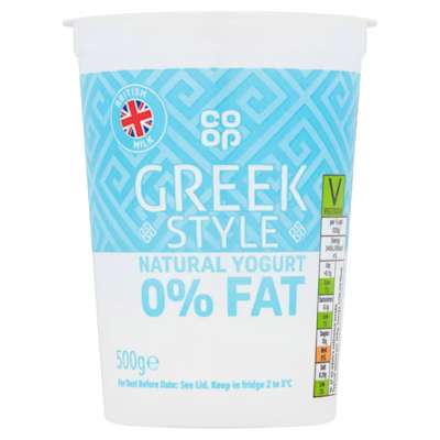 Co-op 0% Greek Style Natural Yogurt 500g Co-op 0% Greek Style Natural Yogurt 500g