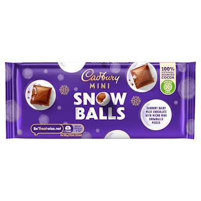Cadbury Mini Snowballs Block 110g Cadbury Mini Snowballs Block 110g