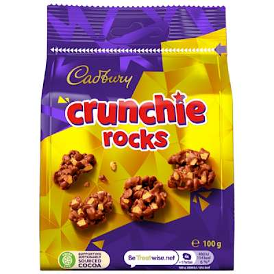 Cadbury Crunchie Rocks Bag 100g Cadbury Crunchie Rocks Bag 100g