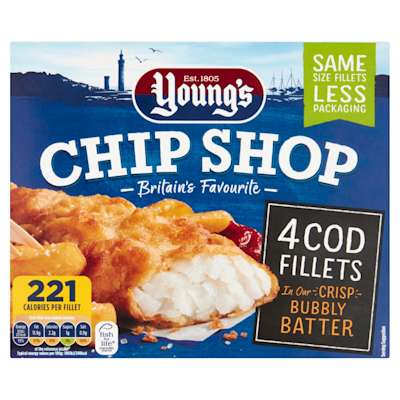 Youngs Chip Shop Cod Fillets 400g Youngs Chip Shop Cod Fillets 400g
