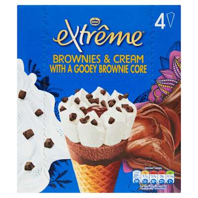 Extreme Brownies & Cream Cone 4x115ml Extreme Brownies & Cream Cone 4x115ml