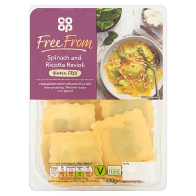 Co-op Free From Spinach and Ricotta Ravioli 300g - Gluten Free Co-op Free From Spinach and Ricotta Ravioli 300g - Gluten Free