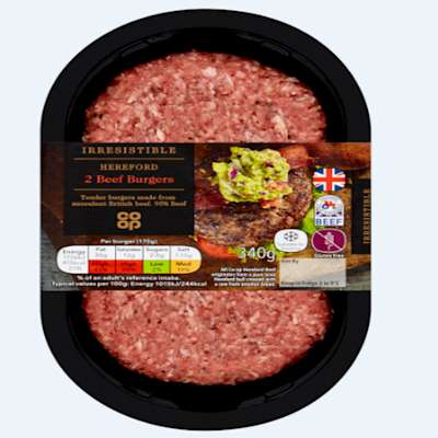 Irresistible Hereford Burgers 2 pack 340g Irresistible Hereford Burgers 2 pack 340g