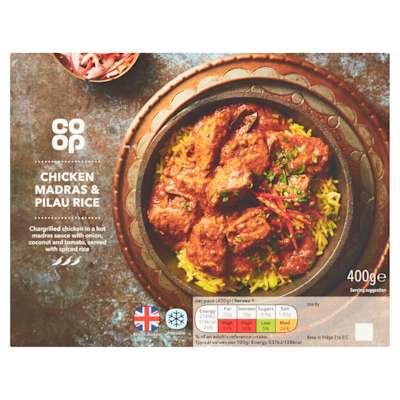 Co-op Chicken Madras and rice 425g Co-op Chicken Madras and rice 425g