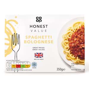 Co-op Honest Value Spaghetti Bolognese 350g Co-op Honest Value Spaghetti Bolognese 350g
