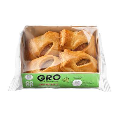 GRO Vegan 4 Sausage Rolls 108g GRO Vegan 4 Sausage Rolls 108g