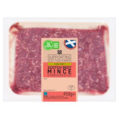 Co-op Scottish 15% Fat Mince 450g Co-op Scottish 15% Fat Mince 450g