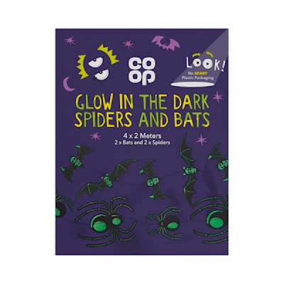 Co-op Glow In The Dark Spider and Bat Hanging Decorations Co-op Glow In The Dark Spider and Bat Hanging Decorations