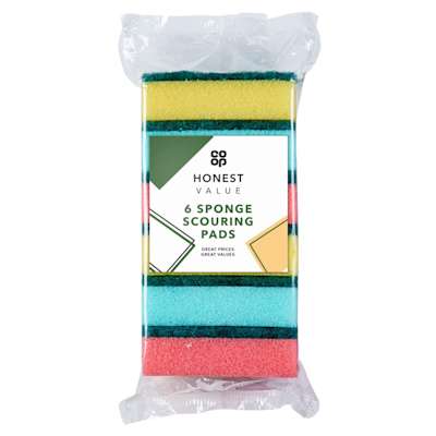 Co-op Honest Value Sponge Scouring Pads 6 Pack Co-op Honest Value Sponge Scouring Pads 6 Pack