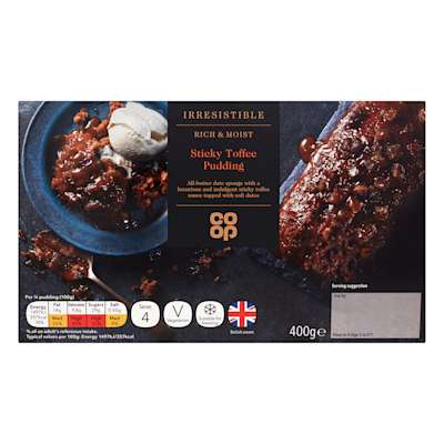 Co-op Irresistible Sticky Toffee Sponge Pudding 400g Co-op Irresistible Sticky Toffee Sponge Pudding 400g