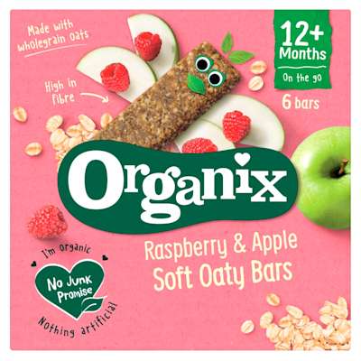 Organix Apple and Raspberry Soft Oaty Bars 6 x 23g Organix Apple and Raspberry Soft Oaty Bars 6 x 23g