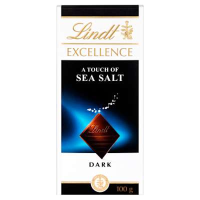 Lindt Excellence Dark Sea Salt Chocolate Bar 100g Lindt Excellence Dark Sea Salt Chocolate Bar 100g