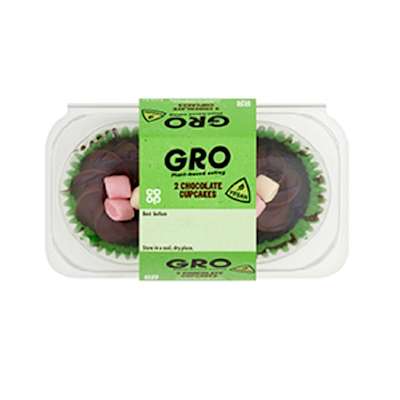 GRO Vegan Chocolate Cupcakes 2s GRO Vegan Chocolate Cupcakes 2s