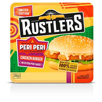 Rustlers Peri Peri Chicken Burger 129g Rustlers Peri Peri Chicken Burger 129g